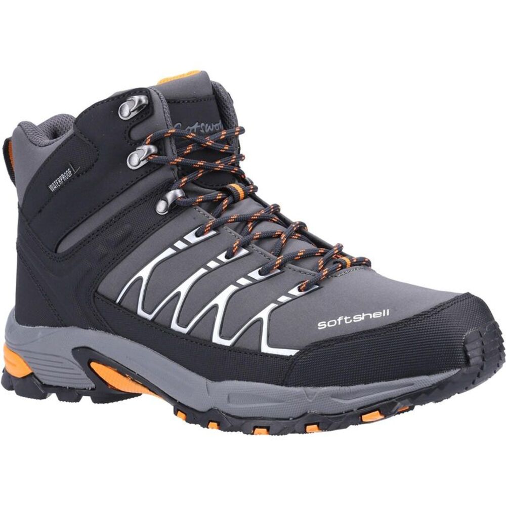 Cotswold Mens Abbeydale Mid Hiking Boots / Gray/Orange